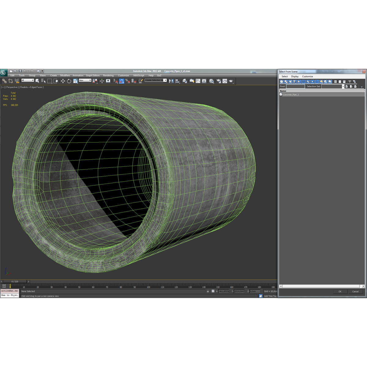 3D Concrete Pipe model