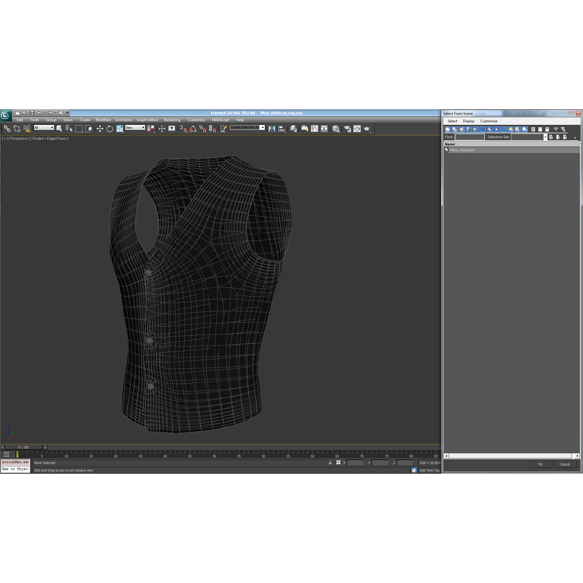 Mens Waistcoat 3D model