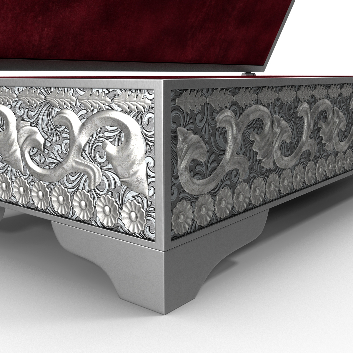 3D Pewter Jewelry Box model