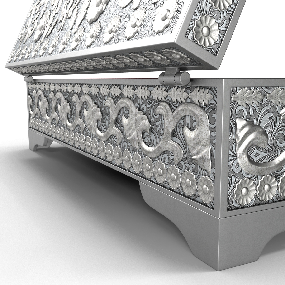 3D Pewter Jewelry Box model