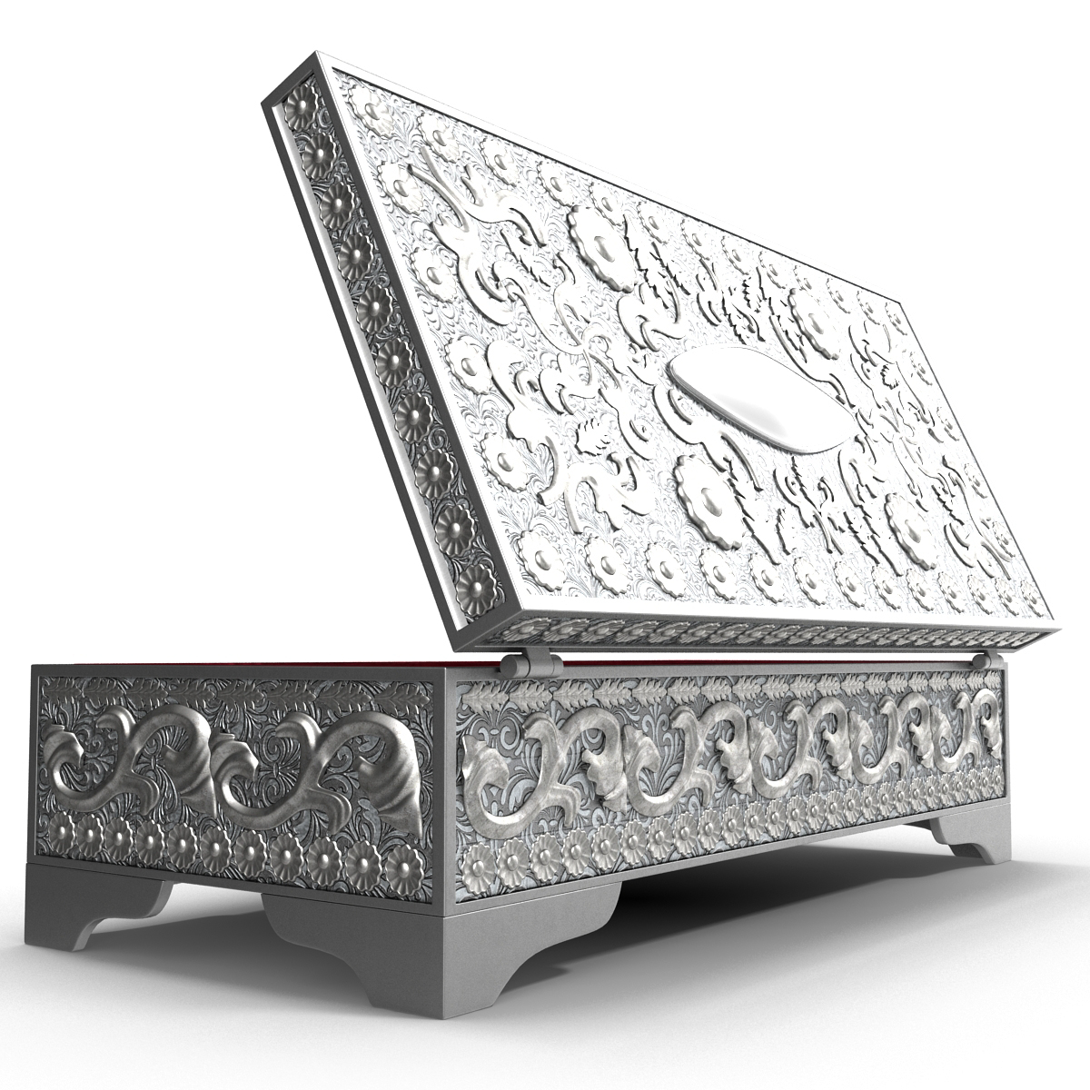 3D Pewter Jewelry Box model