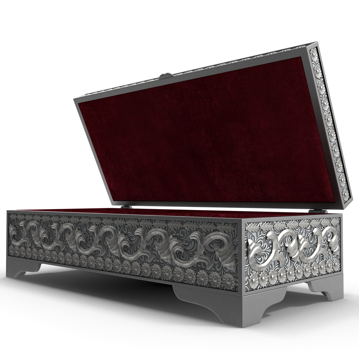 3D Pewter Jewelry Box model