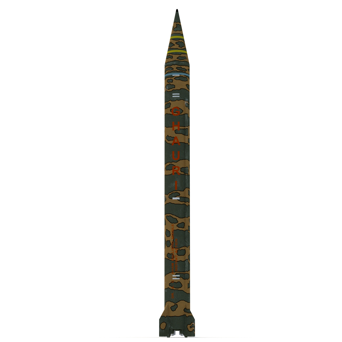 3D Ballistic Missile Ghauri Pakistan model