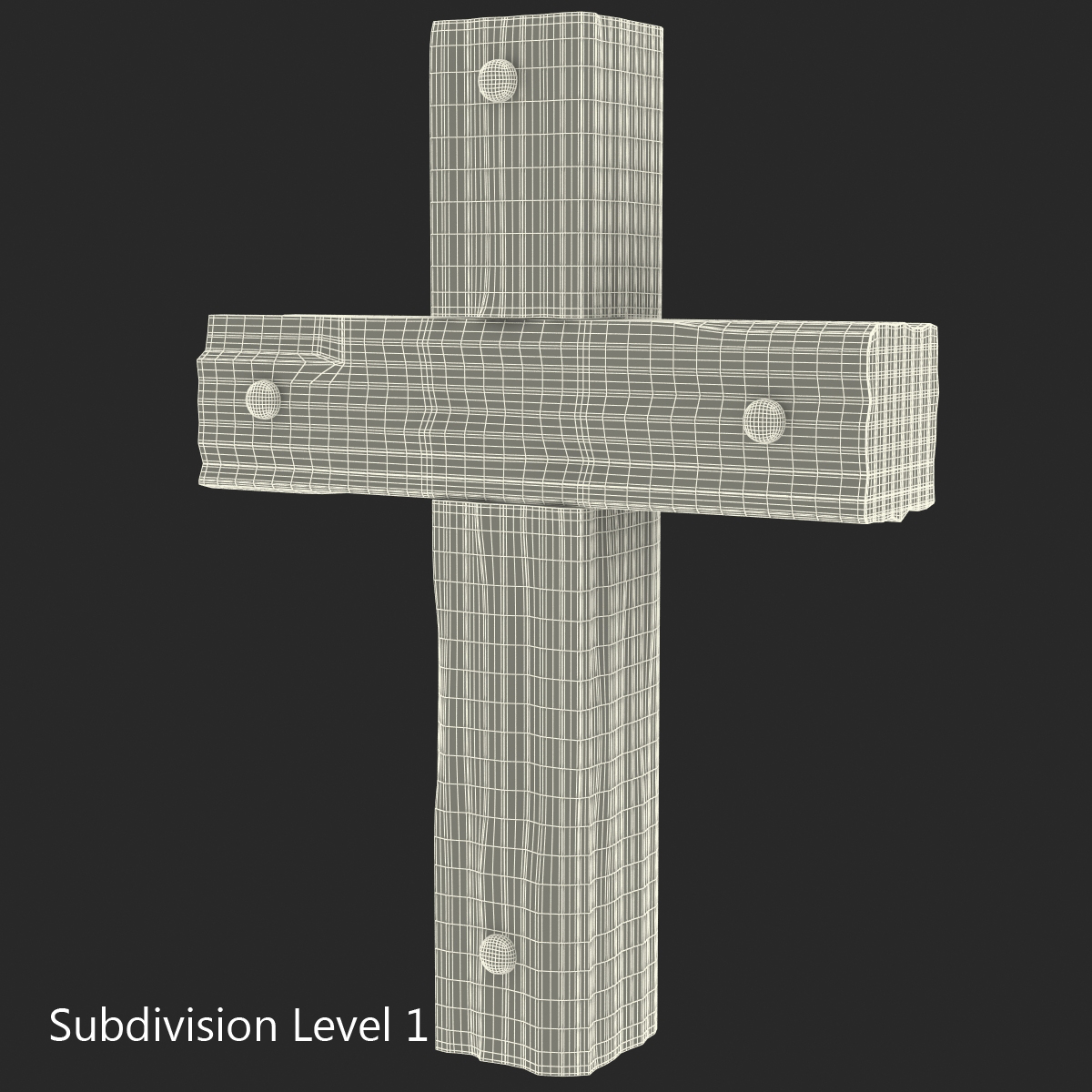 Wooden Cross Weathered 3D