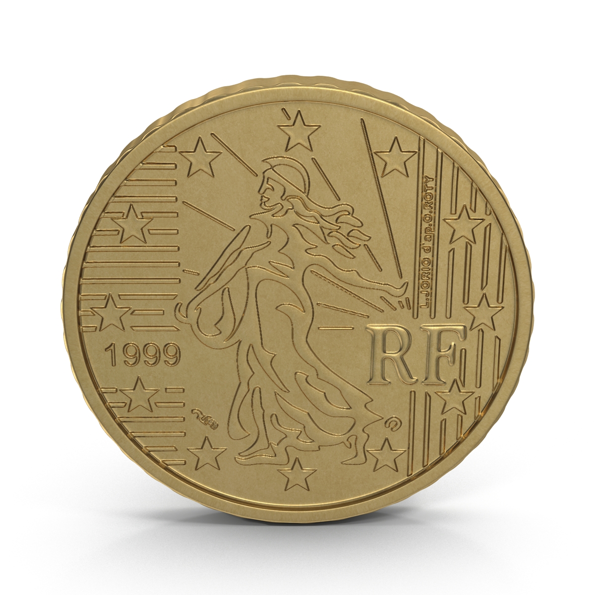 French Euro Coin 50 Cent 3D model