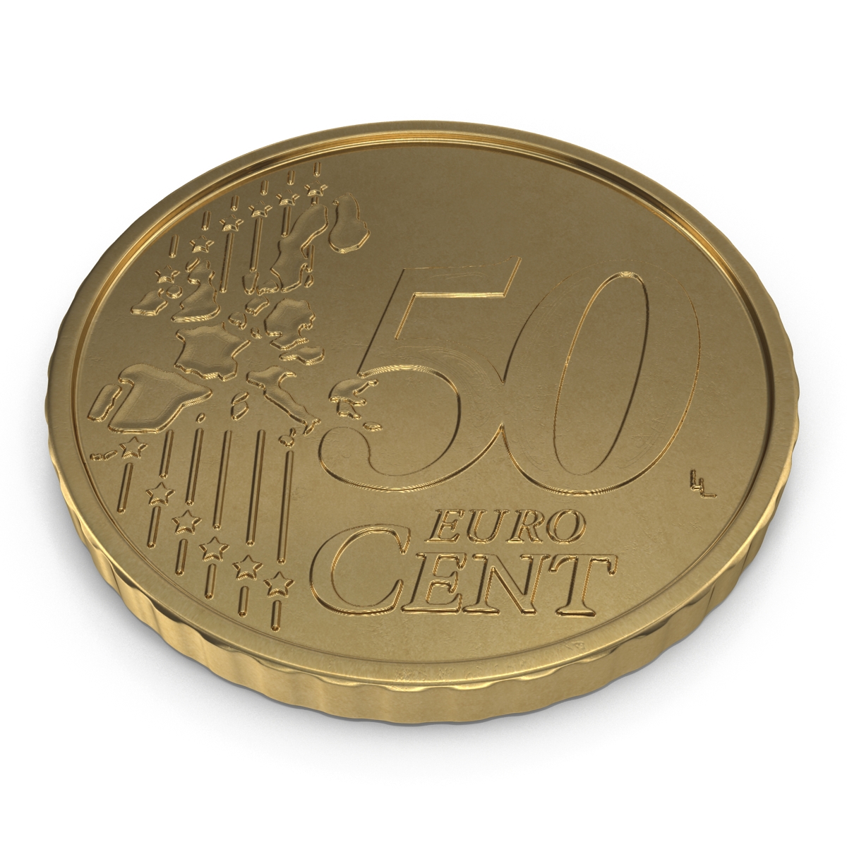 French Euro Coin 50 Cent 3D model