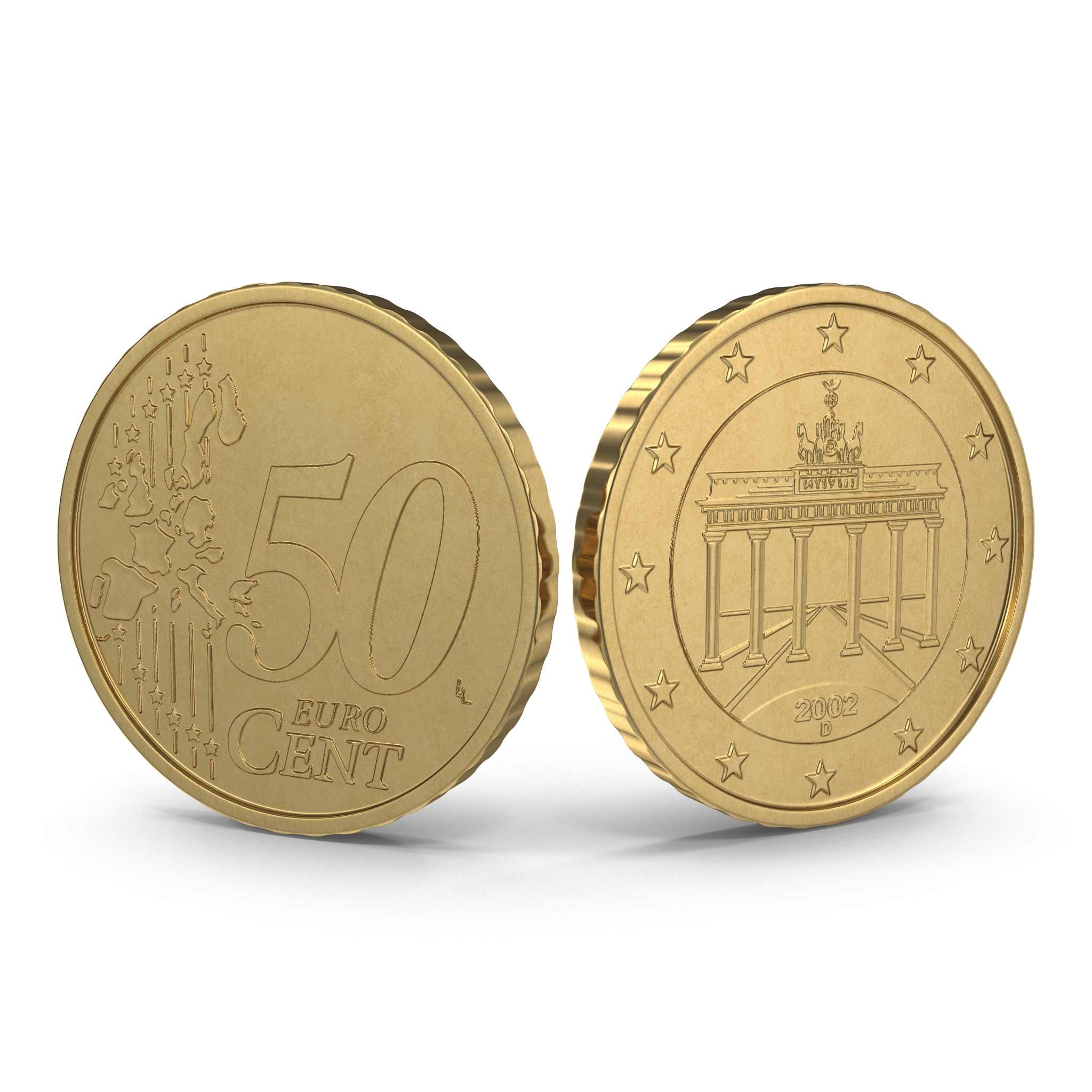 German Euro Coin 50 Cent 3D model