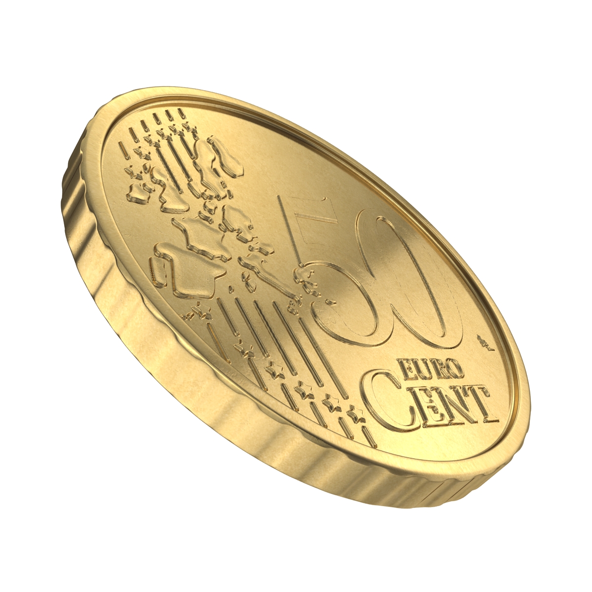 German Euro Coin 50 Cent 3D model