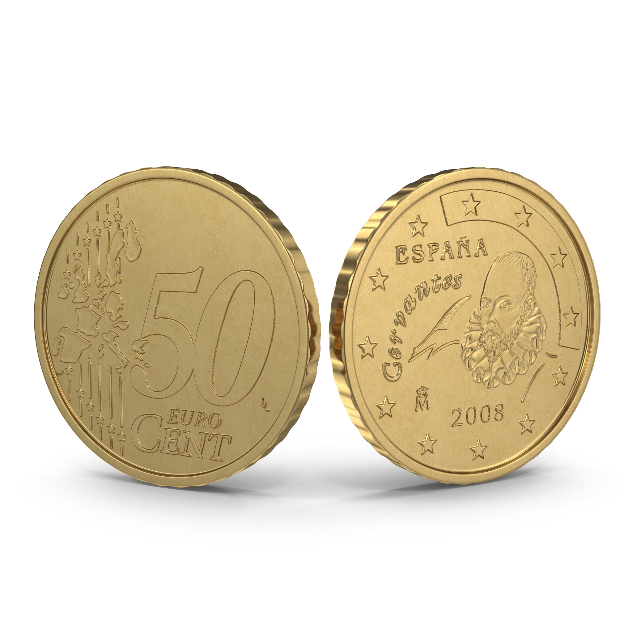 3D Spain Euro Coin 50 Cent model