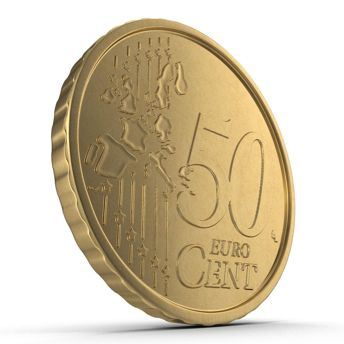 3D Spain Euro Coin 50 Cent model