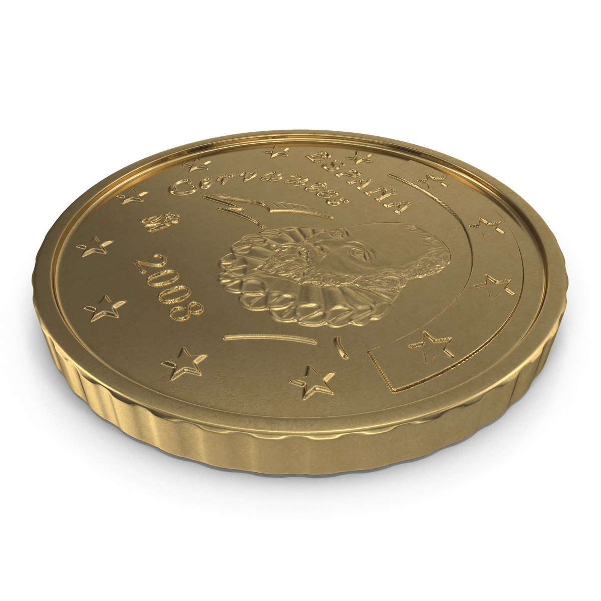 3D Spain Euro Coin 50 Cent model