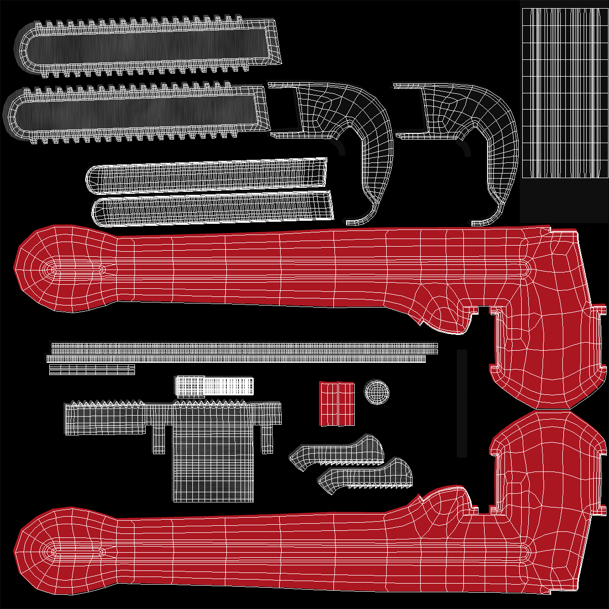 Pipe Wrench 10 inch 3D model