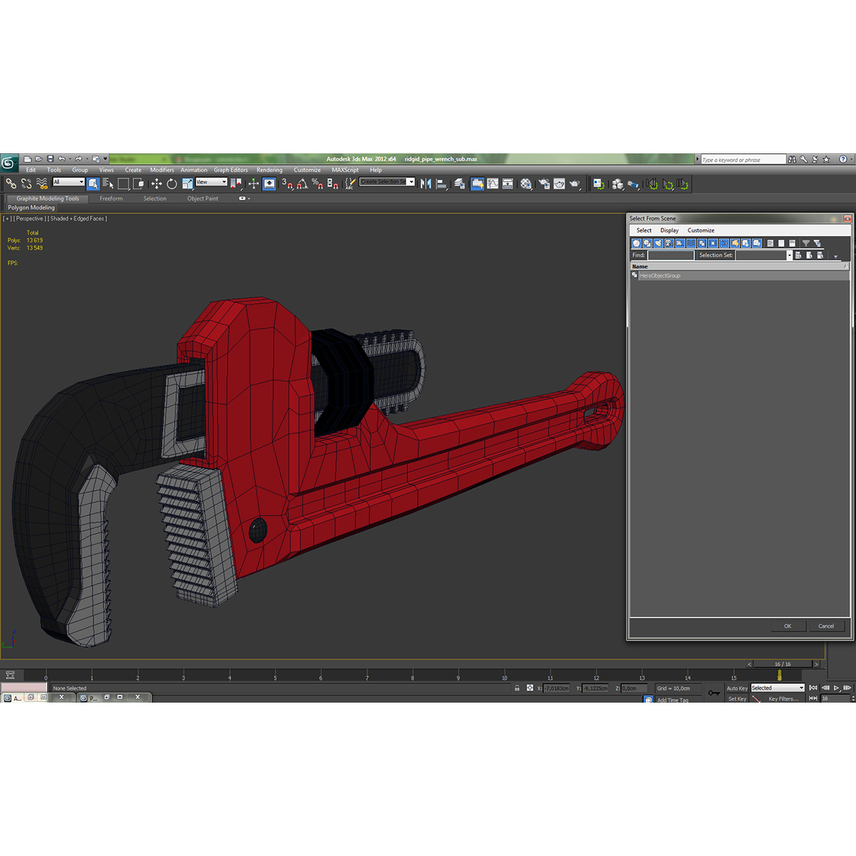 Pipe Wrench 10 inch 3D model