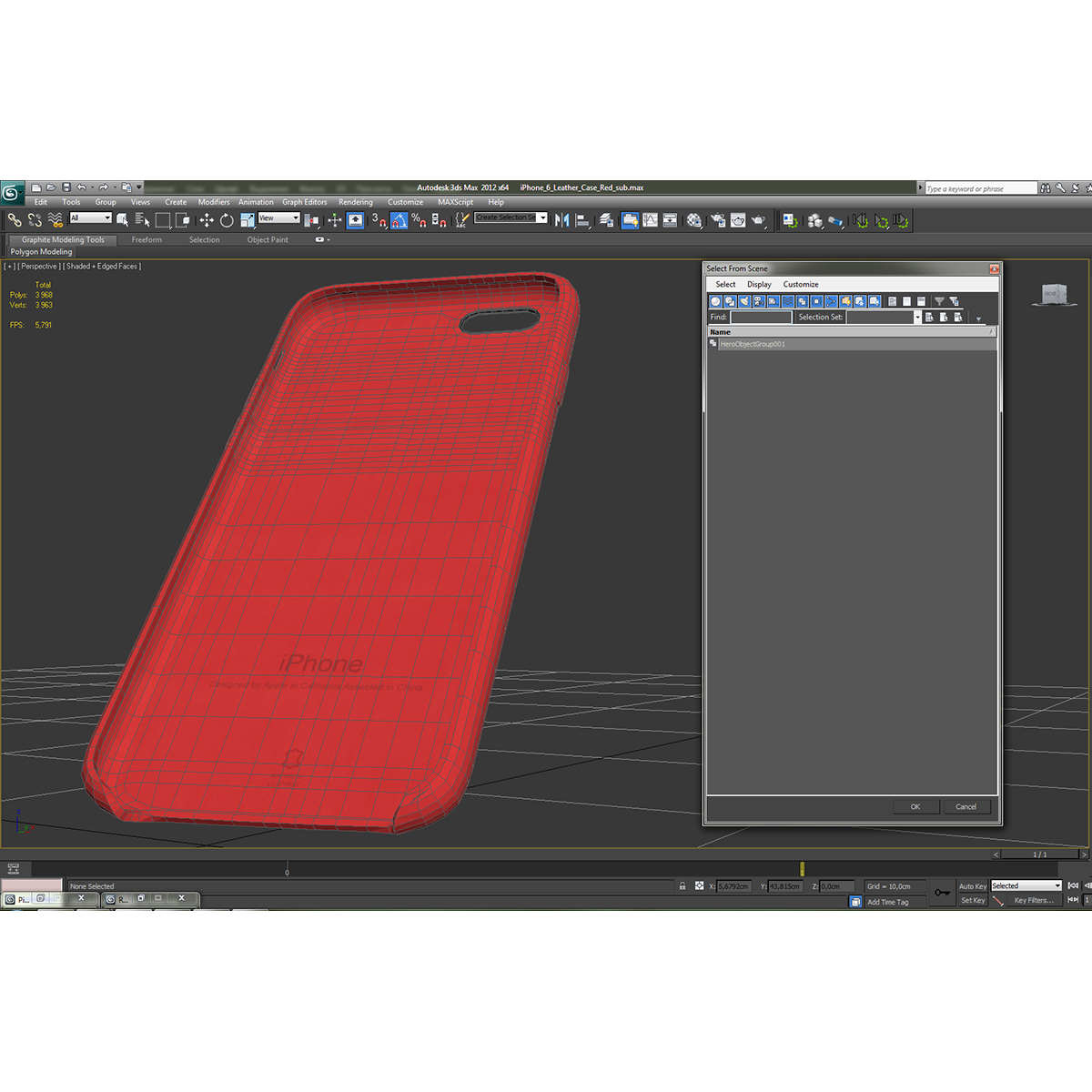 3D model iPhone 6 Leather Case Red