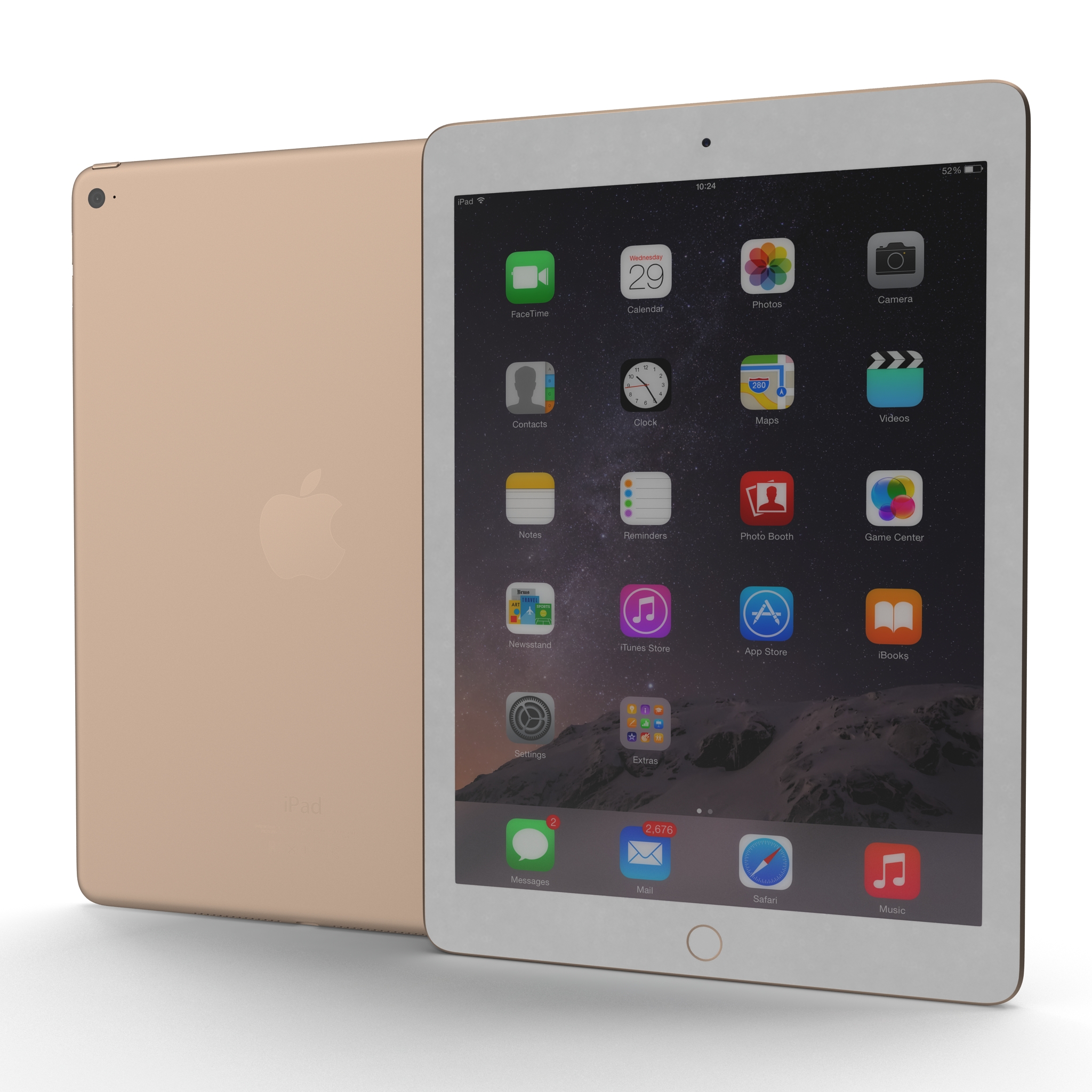 iPad Air 2 Gold 2 3D