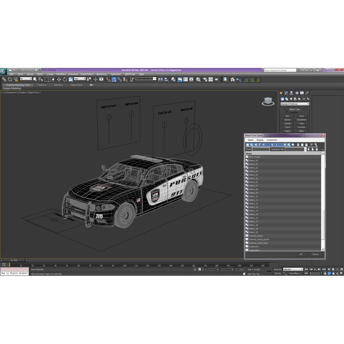 3D model Generic Police Car Rigged