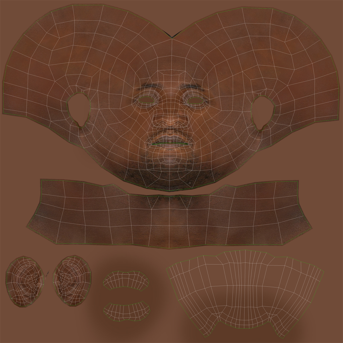 3D Male African American Surgeon Rigged