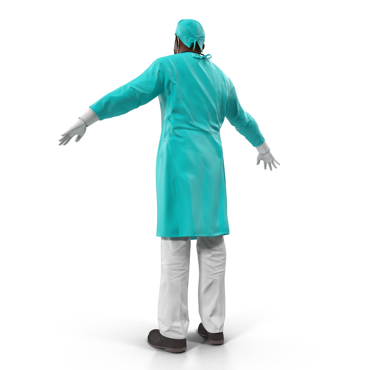 3D Male African American Surgeon Rigged