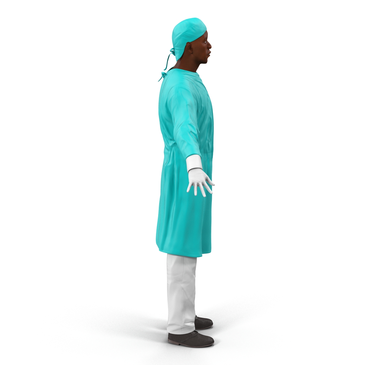 3D Male African American Surgeon 3