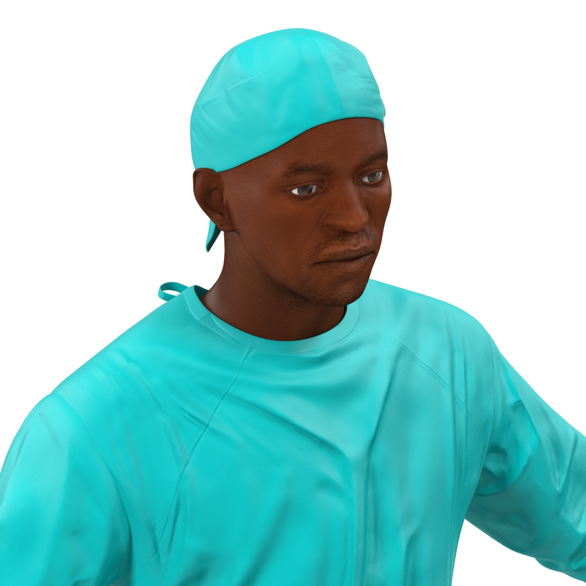 3D Male African American Surgeon 3