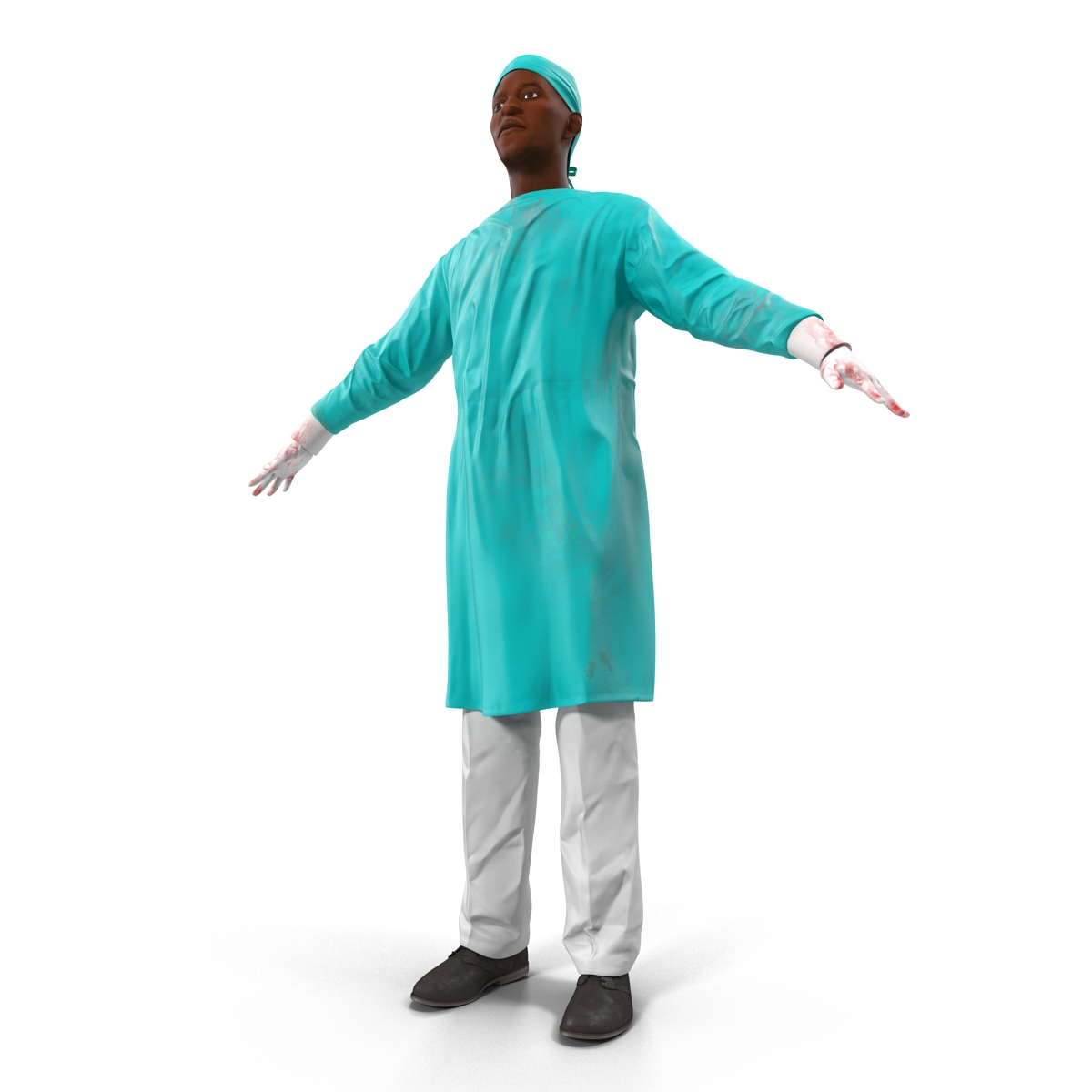 3D Male African American Surgeon 4