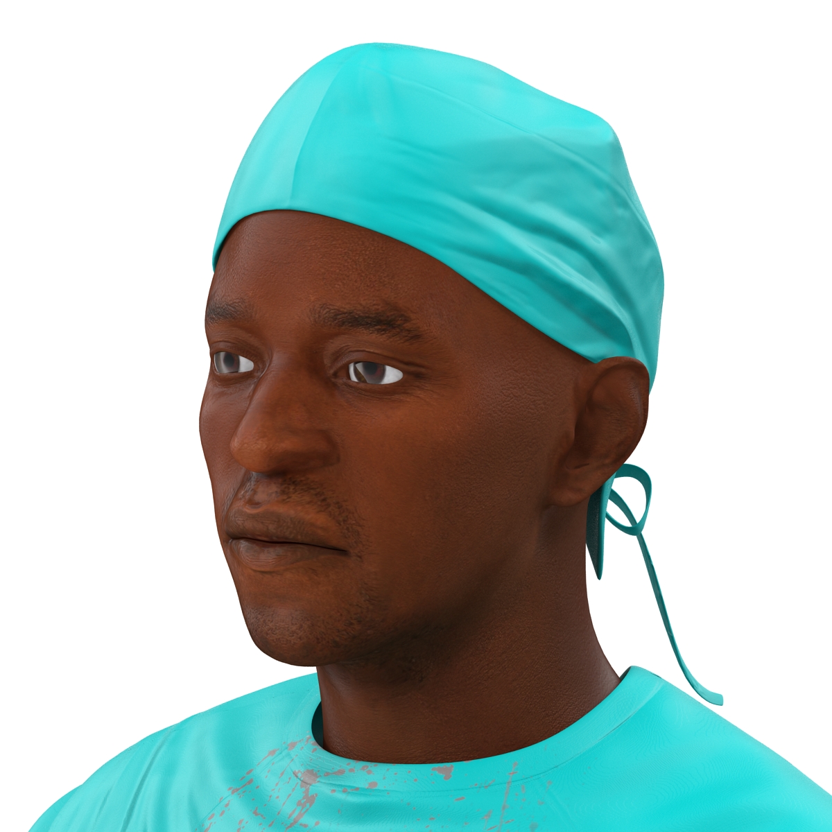 3D Male African American Surgeon 4