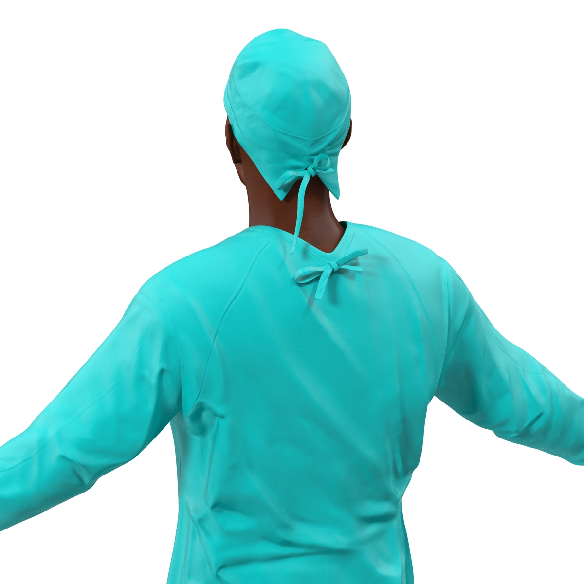 3D Male African American Surgeon 4 Rigged model