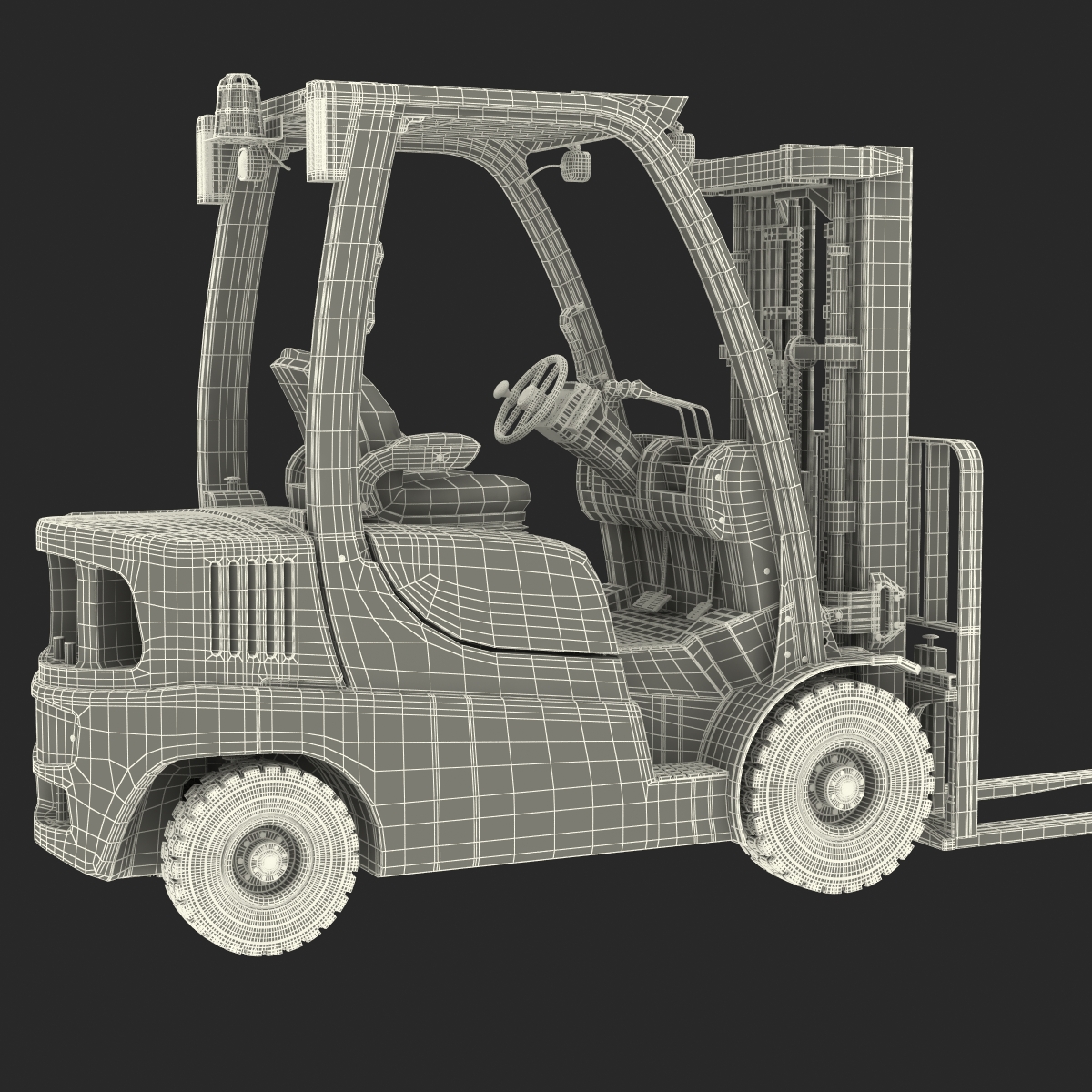 3D model Forklift Rigged