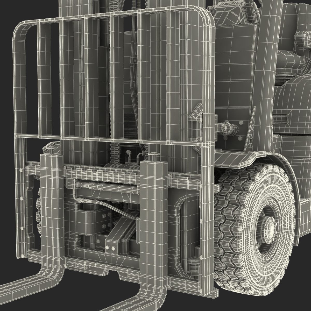 3D model Forklift Rigged