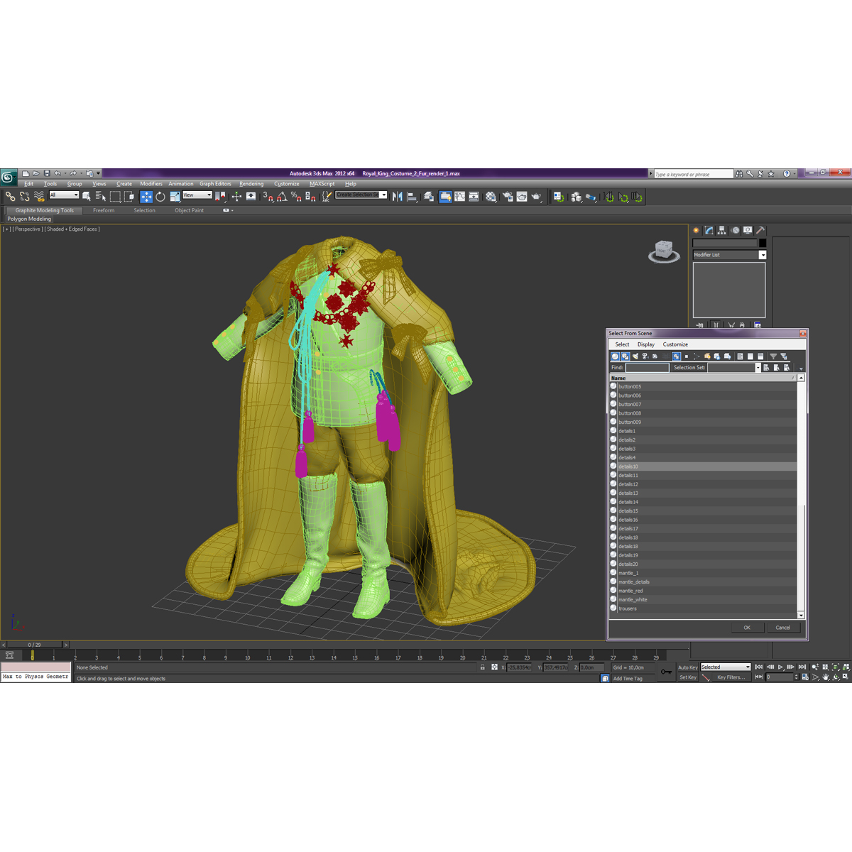 3D model Royal King Costume 2