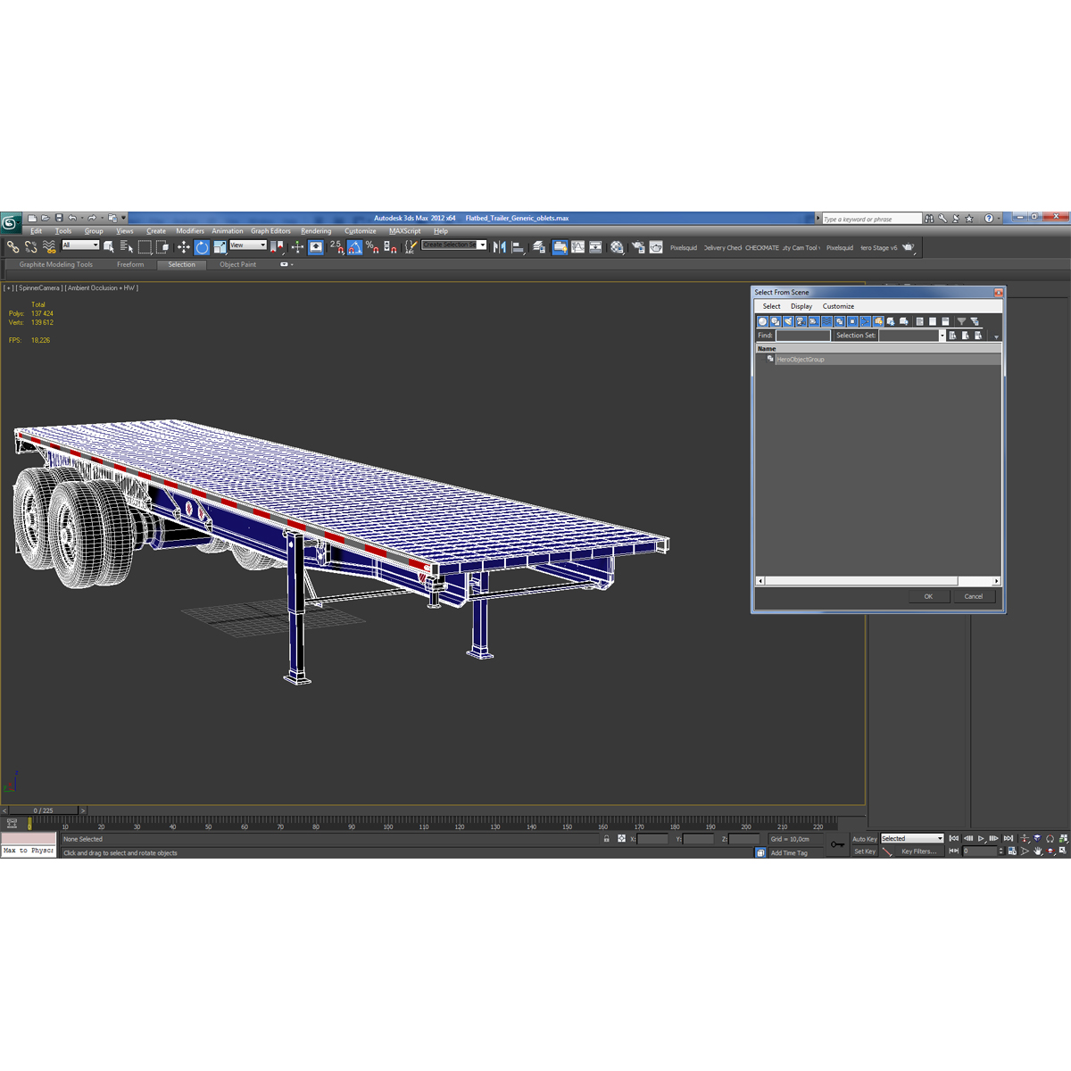 3D Flatbed Trailer Generic model