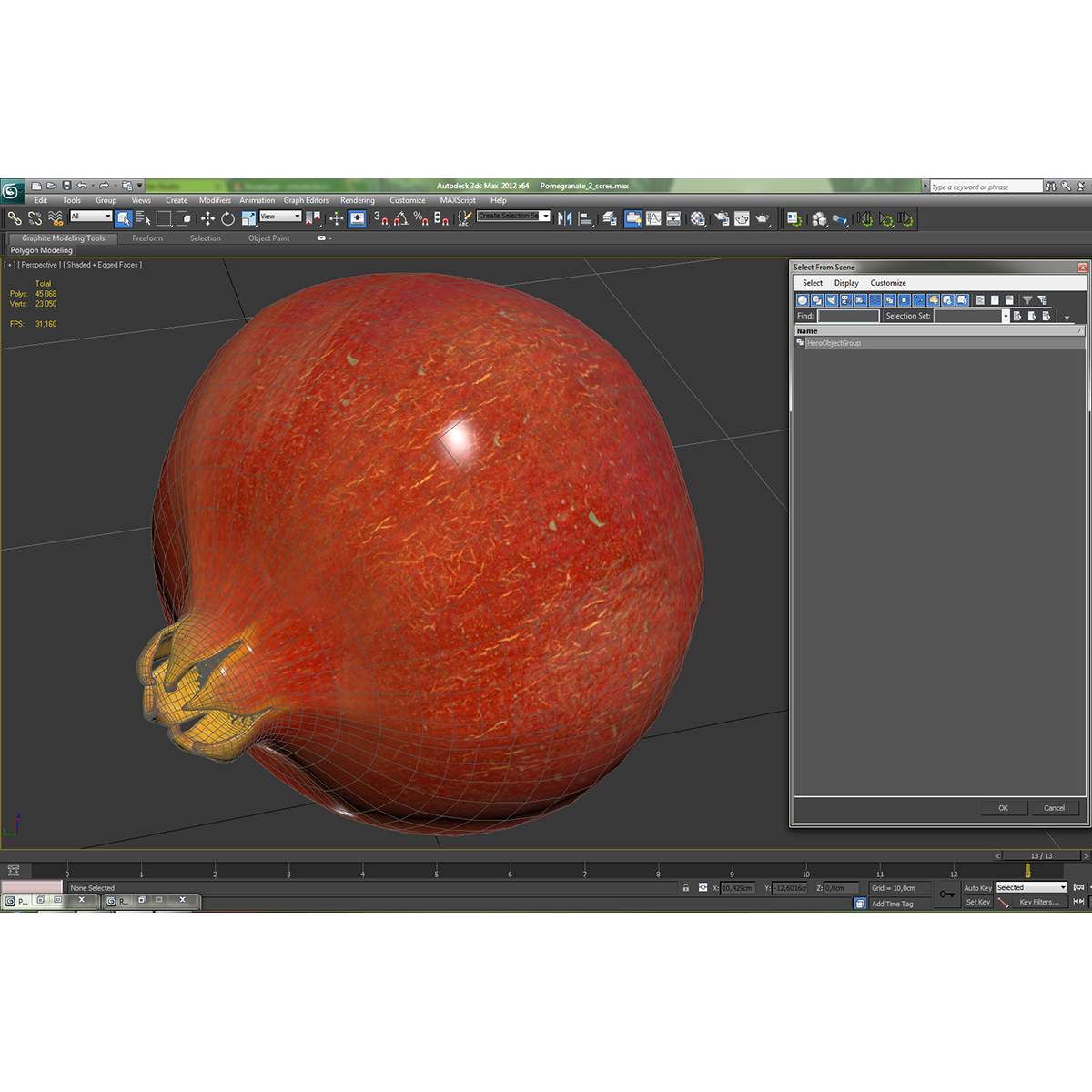 3D Pomegranate 2 model