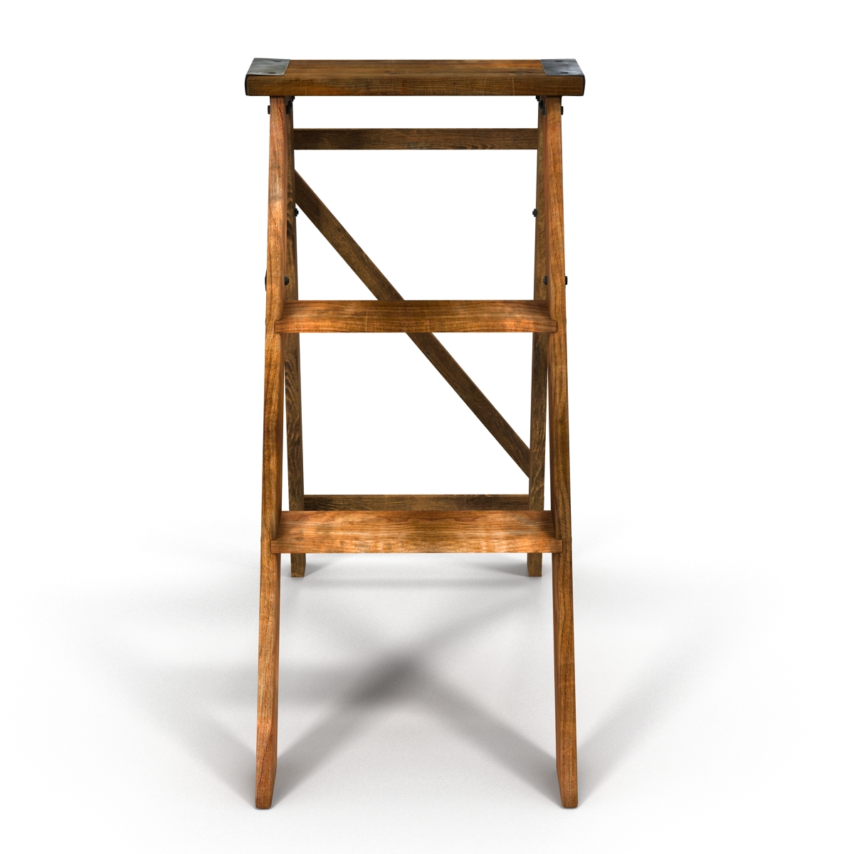 Old Wooden Step Ladder 2 3D model