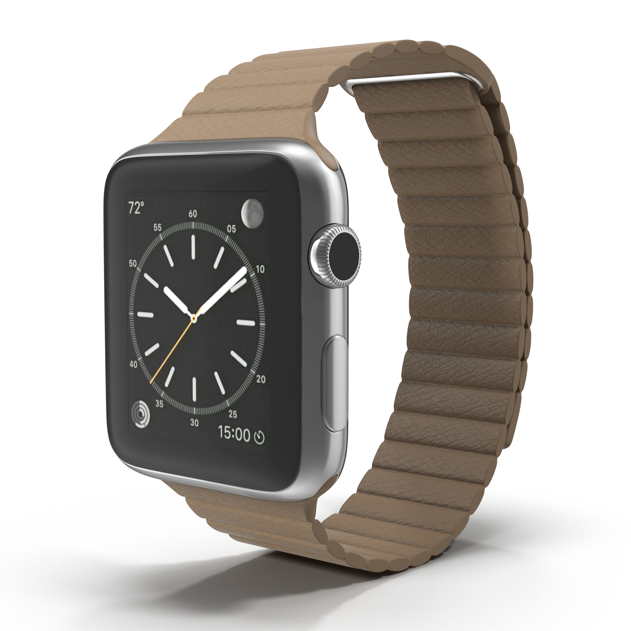 Apple Watch Brown Leather Magnetic Closure 2 3D model