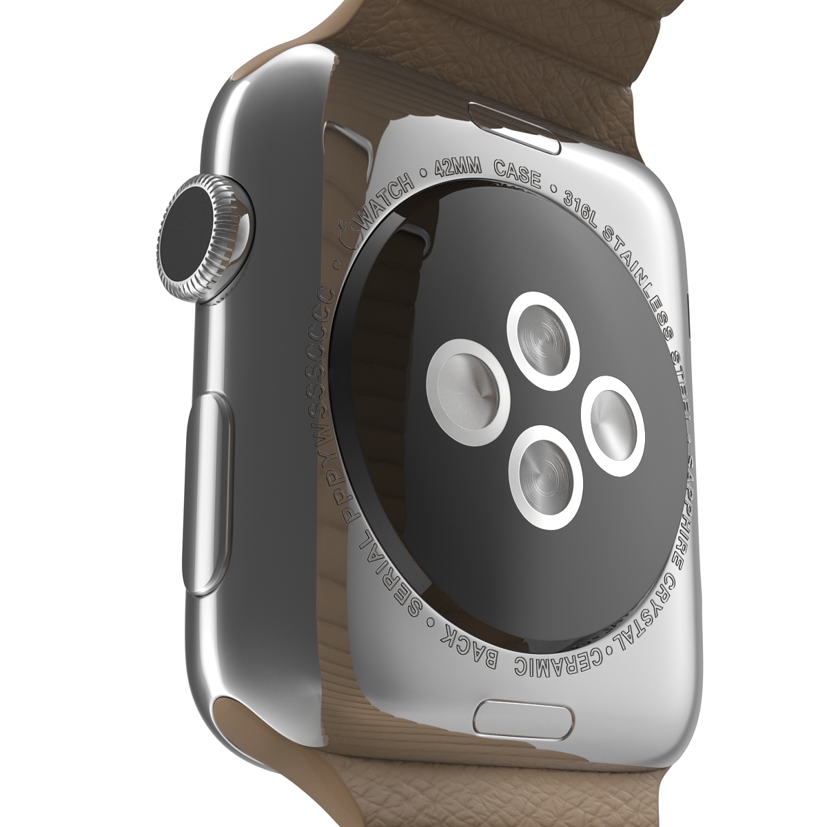 Apple Watch Brown Leather Magnetic Closure 2 3D model