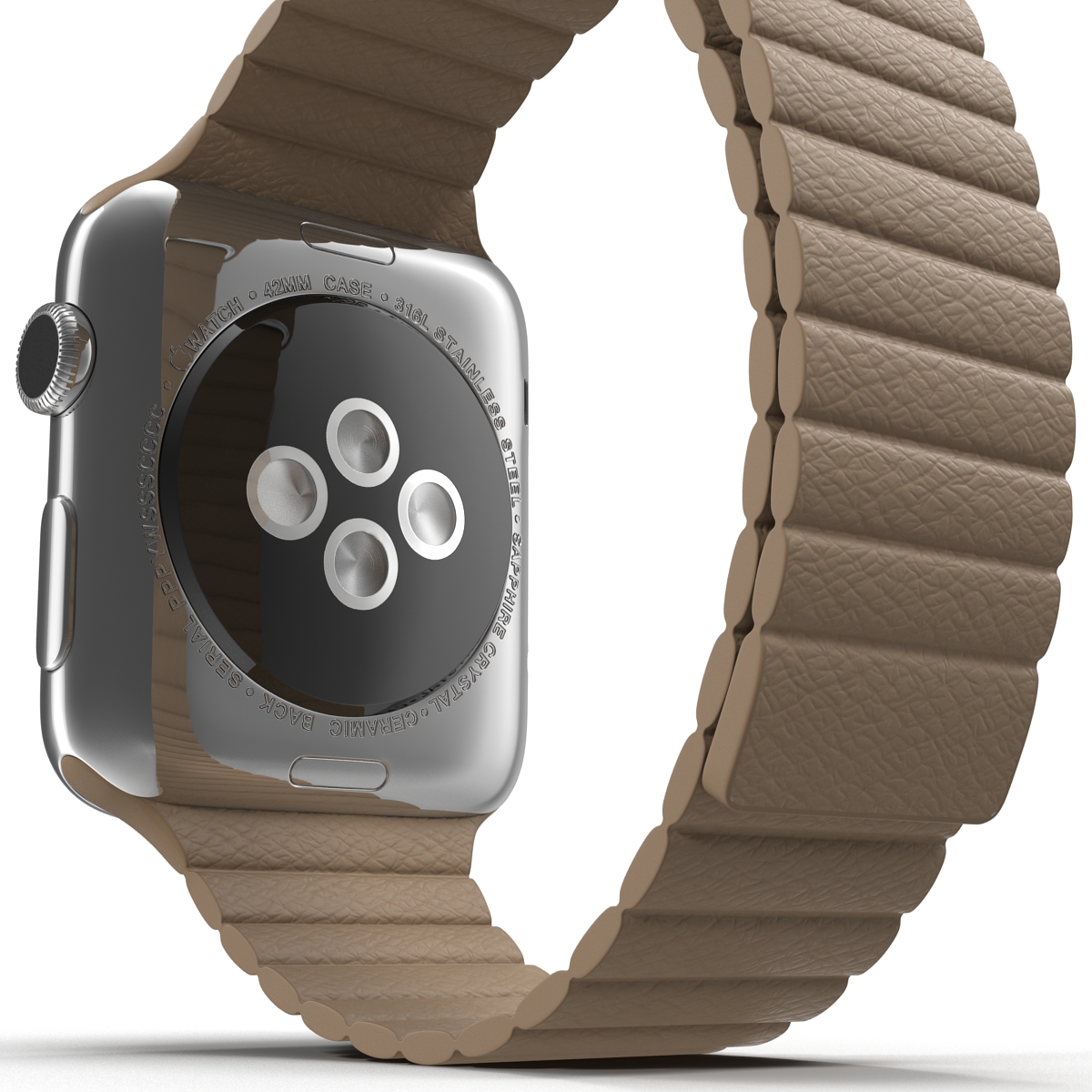 Apple Watch Brown Leather Magnetic Closure 2 3D model