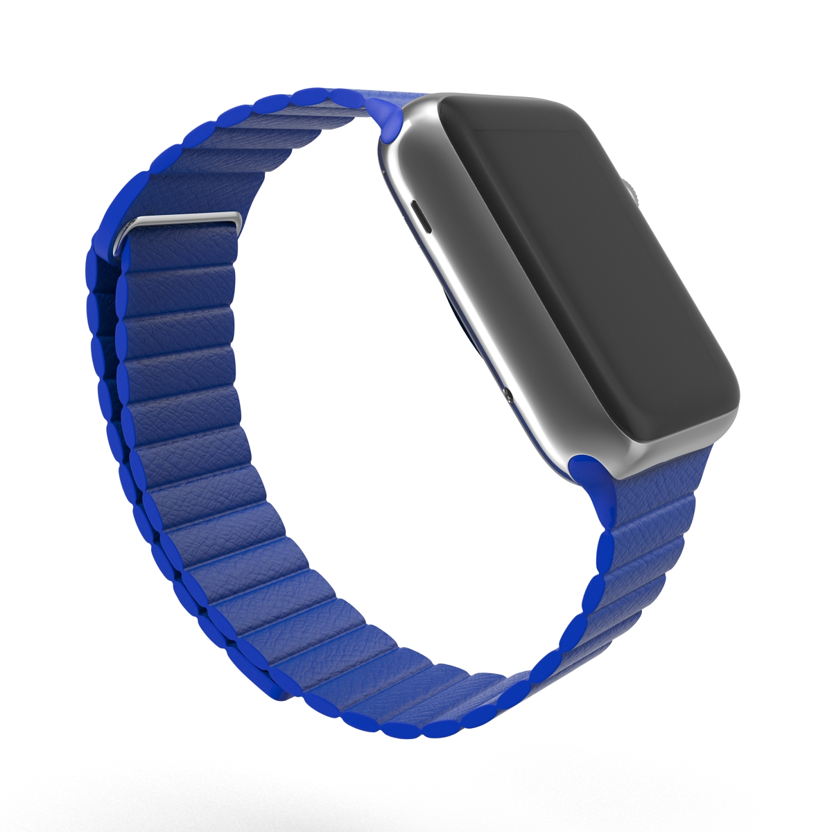 3D Apple Watch Blue Leather Magnetic Closure