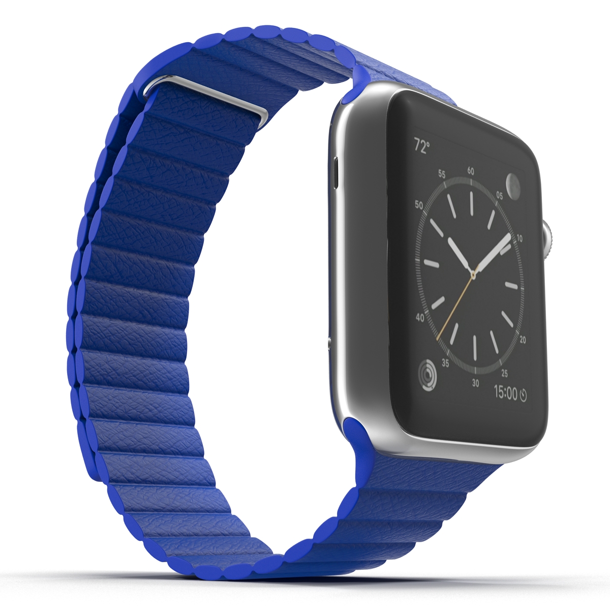 3D Apple Watch Blue Leather Magnetic Closure 2 model