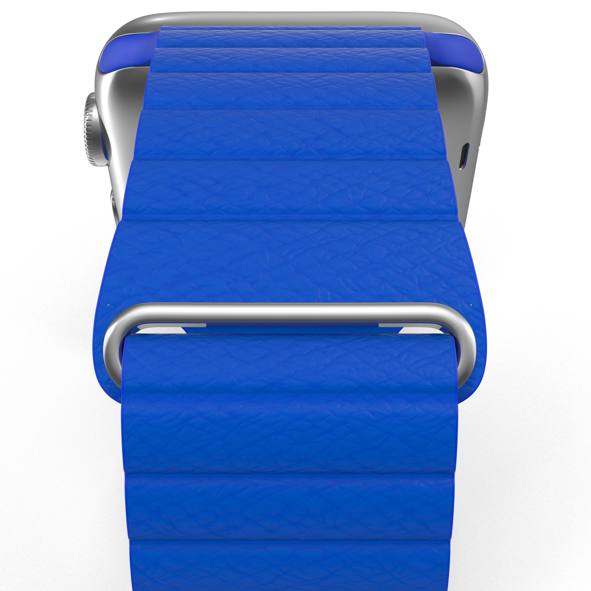 3D Apple Watch Blue Leather Magnetic Closure 2 model