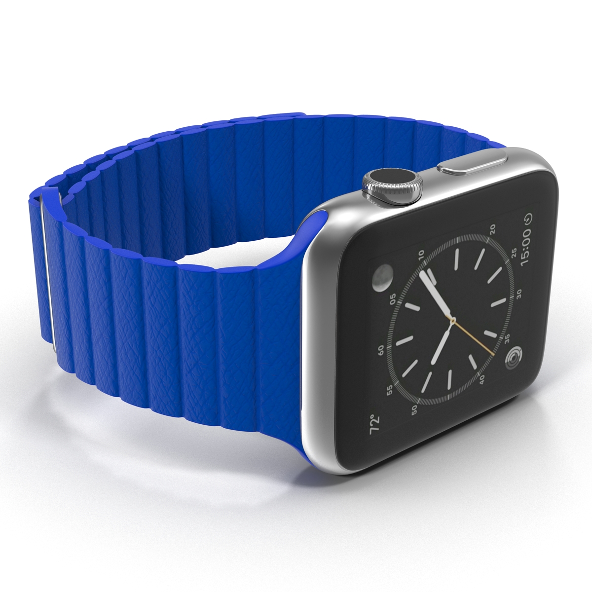 3D Apple Watch Blue Leather Magnetic Closure 2 model