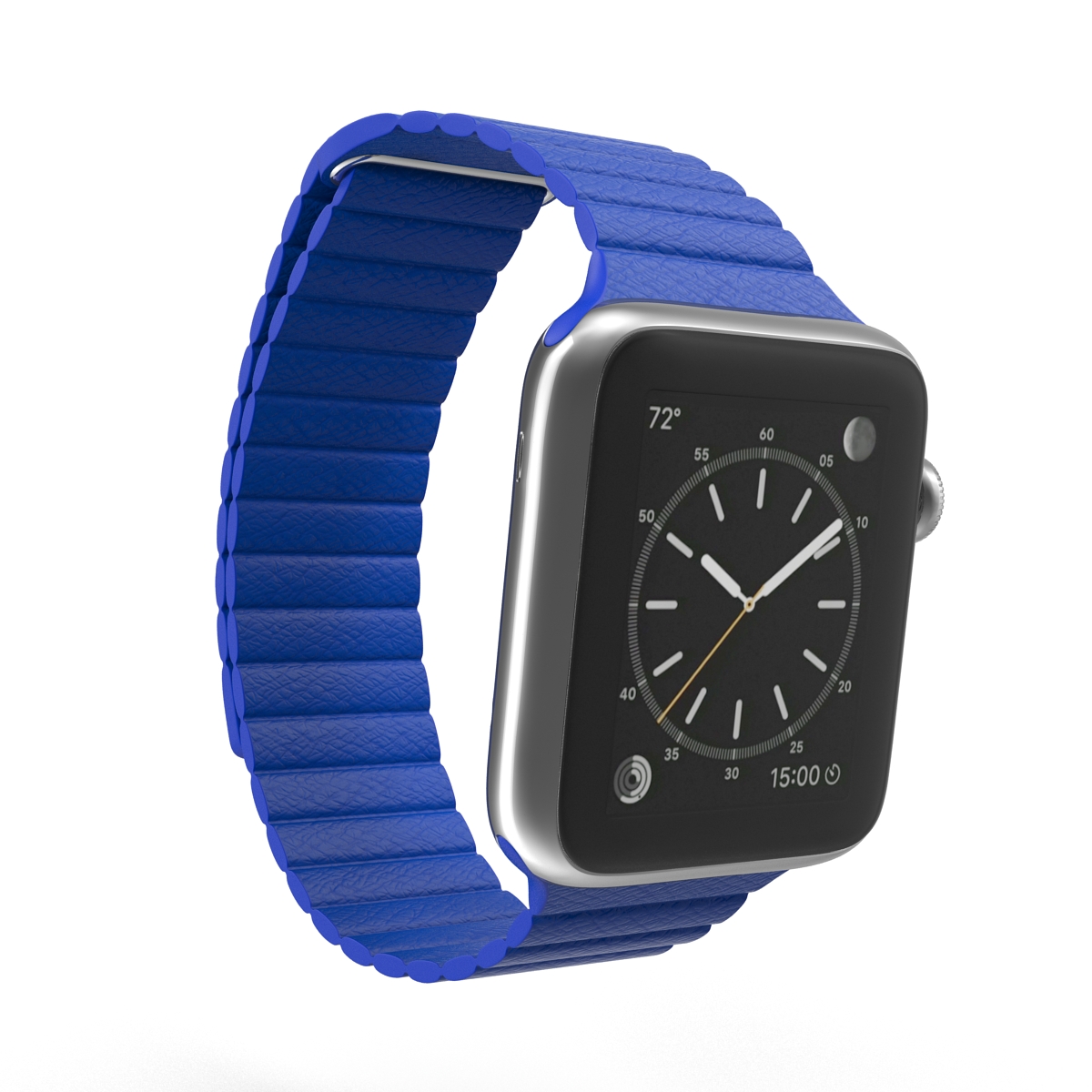 3D Apple Watch Blue Leather Magnetic Closure 2 model