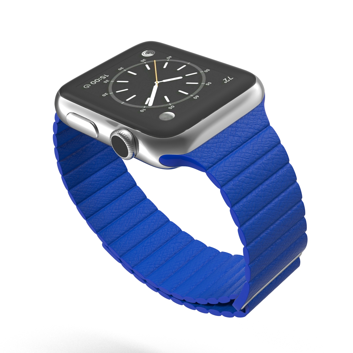 3D Apple Watch Blue Leather Magnetic Closure 2 model