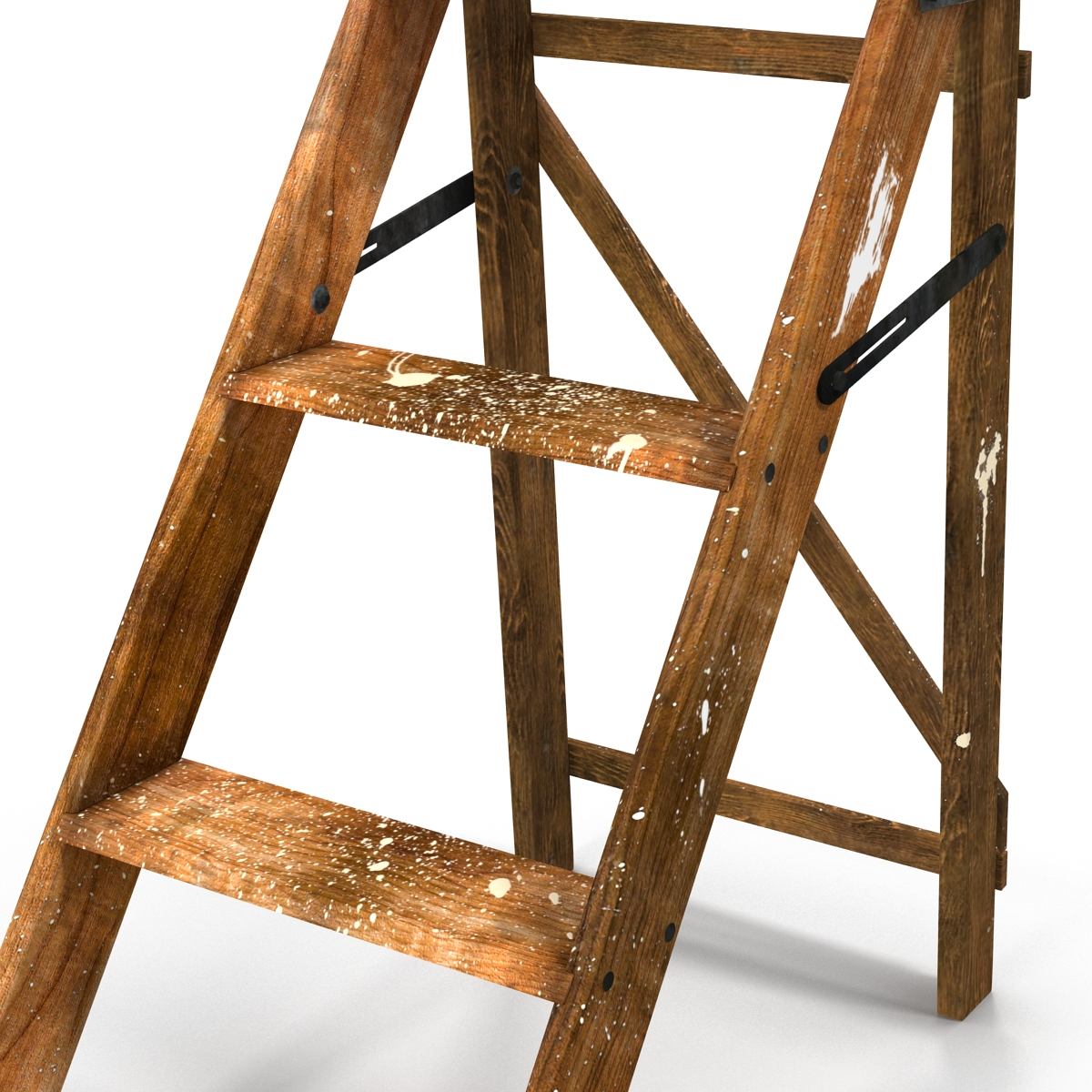 Old Wooden Step Ladder 3D