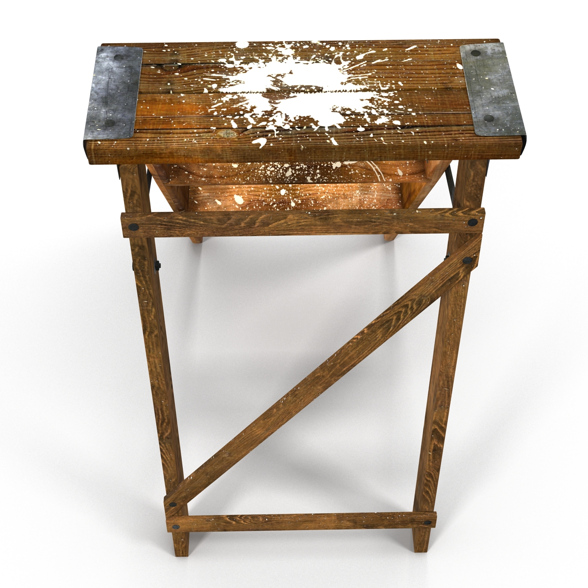 Old Wooden Step Ladder 3D