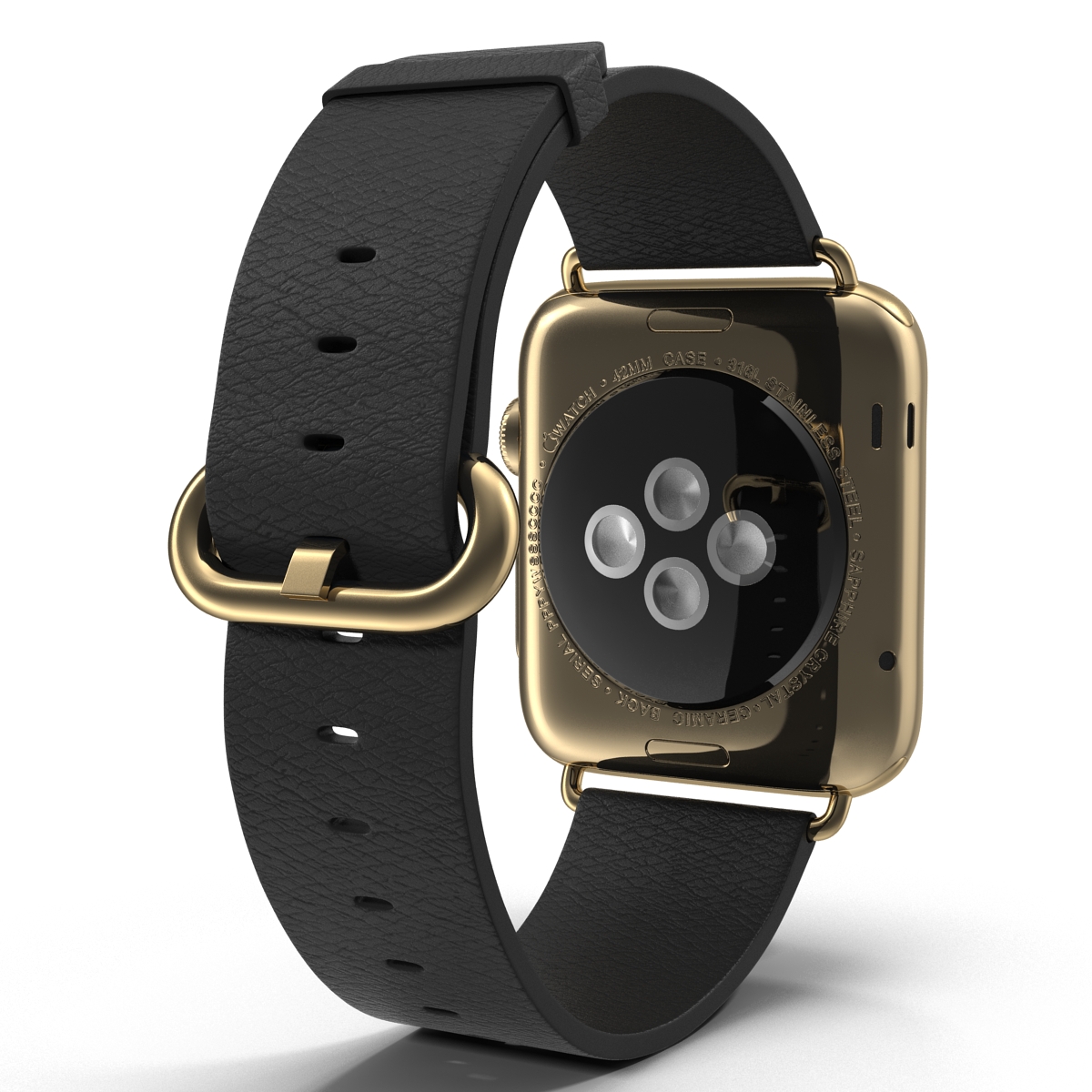 Apple Watch Classic Buckle Black Leather 2 3D