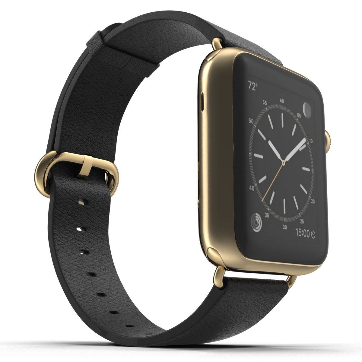 Apple Watch Classic Buckle Black Leather 2 3D