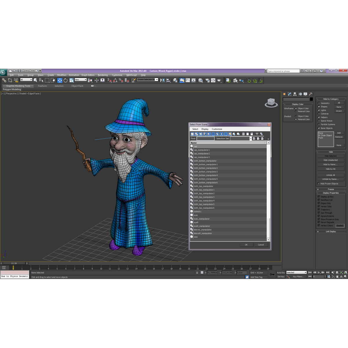 Cartoon Wizard 3D model