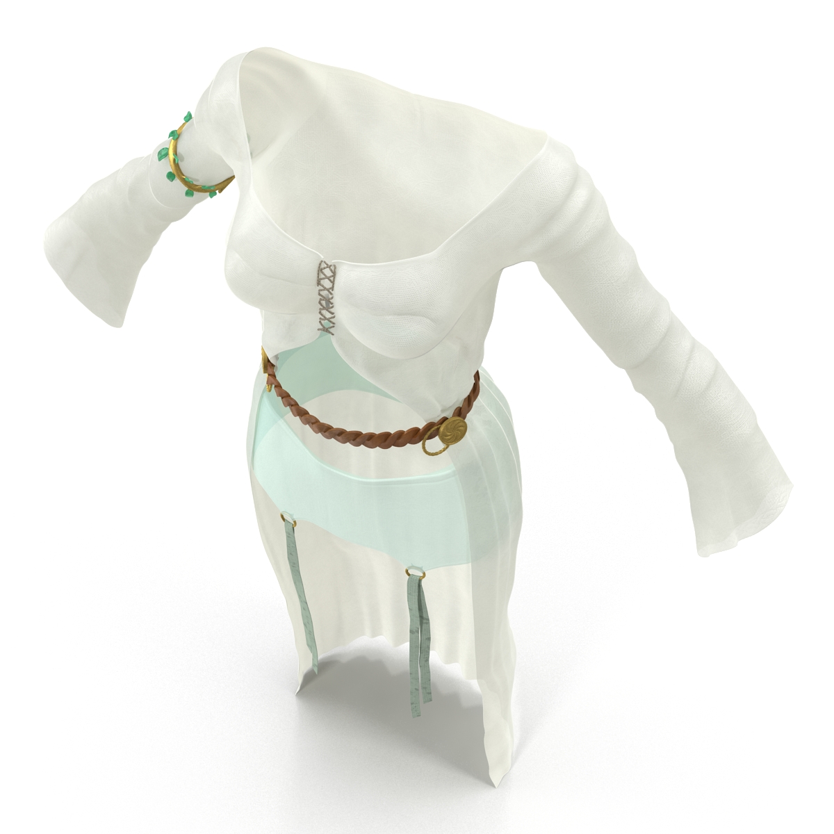 3D model Female Medieval Clothes 4