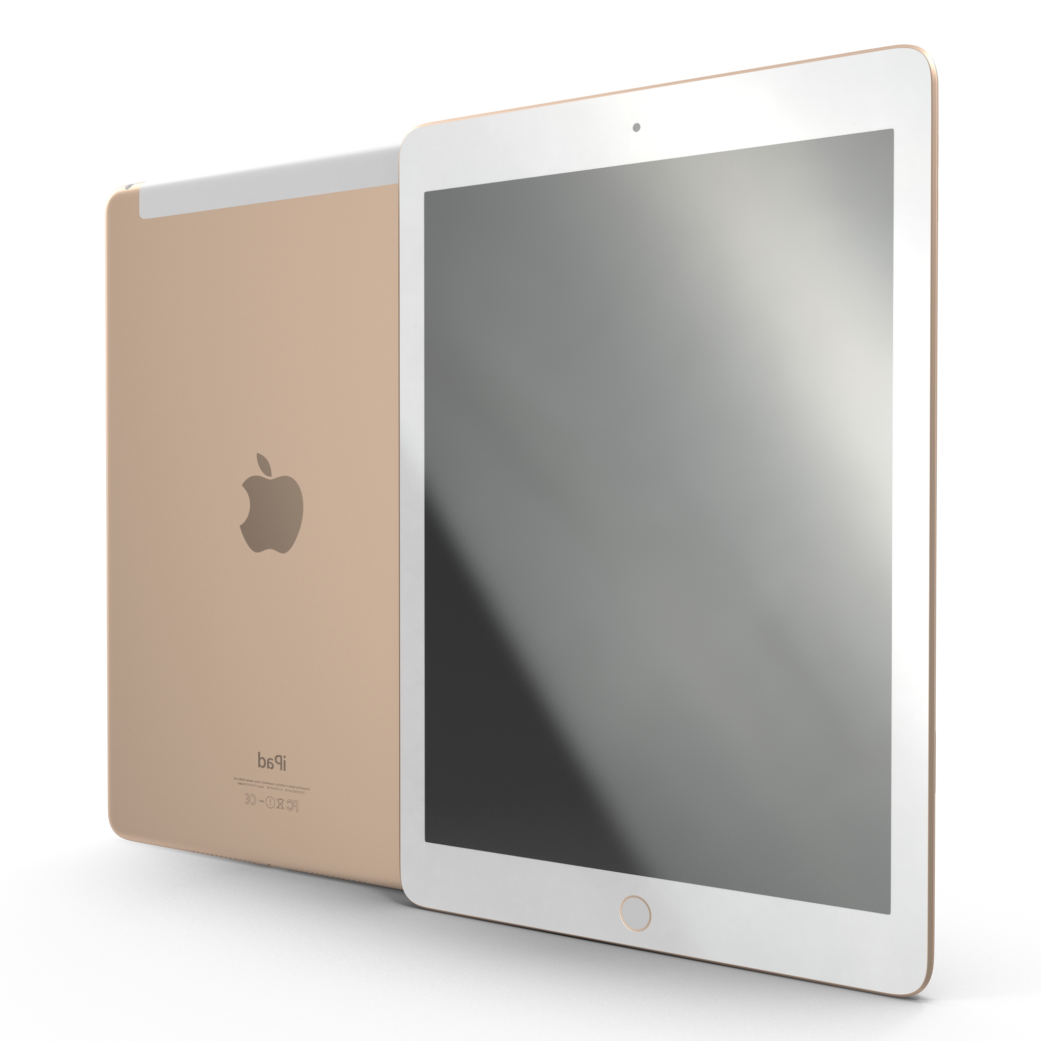 3D iPad Air 2 3G Gold model