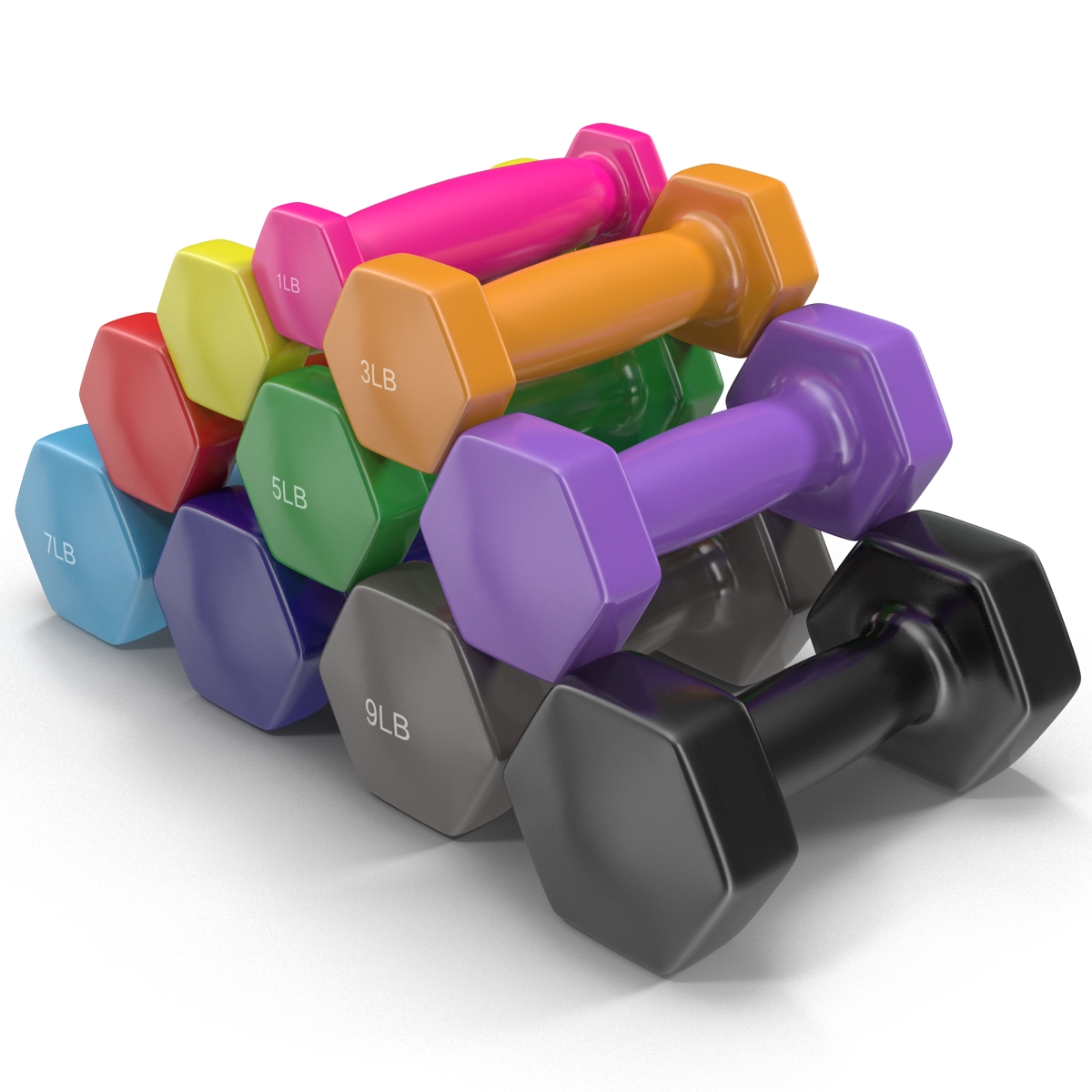 3D model Dumbbell Weights Set